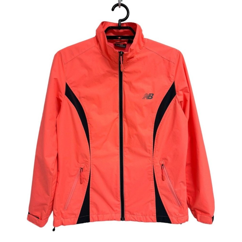 New Balance Women's Bright Neon Orange Full Zip Light Weight Jacket Size M